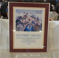 Rare Framed Southwest Airlines Art