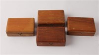 LOT OF 4 GILLETTE DOVETAIL WOOD BOX SAFETY RAZORS