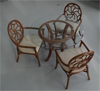 Rattan Table & 3 Chairs
