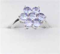 Sterling & 7 Tanzanite Stones (2.10cts) Ring