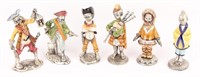 6 PEWTER AND PORCELAIN PELTRO ITALY FIGURINES