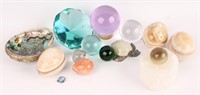 16 CRYSTAL ONYX AND GLASS SPHERES EGGS & MORE
