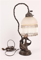 ART NOUVEAU BRASS FIGURAL LAMP - MARKED