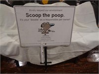 SCOOP THE POOP Sign on Stake Stand