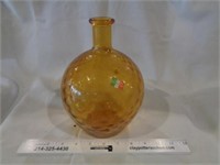 Vintage Amber Glass Vase Bowl