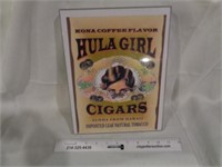 Hula Girl Cigars Ad Sign in Plexi Frame