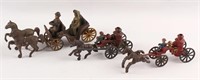 MIXED CAST IRON HORSE AND CARRIAGE TOYS