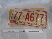 Pair of 1972 Nebraska License Plates