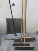 3 Push Brooms & 1 Dust Mop