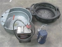 3 Oil Drain Pans, Oil Can, Catch Can