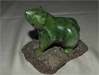 Stone Carved Bear - Signed
