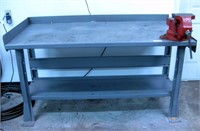 60" x 30" Metal Work Bench w/ Columbia Vise 2060