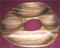 Artisan crafted wooden serving bowl