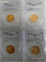 4 -$5.00 CONSTITUTION GOLD PCS 1987 .968 OZ GOLD