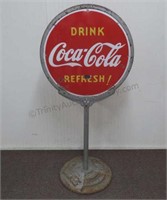 1939 Coca Cola Lollipop Double Sided Pedestal Sign