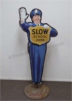 Coca Cola Policeman School Zone Double Sided Sign