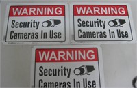 3 - Security Camera Warning Metal Signs