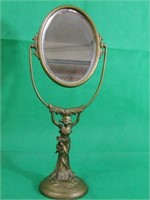 Art Nuevo Lady Brass Dresser Mirror