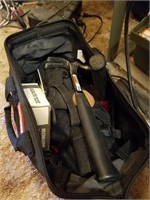 Black tool bag with contents