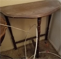 Wooden half moon table, 21 inch length