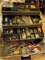Grey toolbox with contents