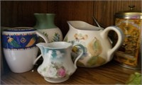 Miscellaneous pitchers, ceramic, metal
