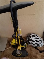 Bicycle pump and helmet