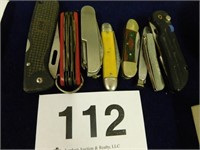 8 pocket knives: Matterhorn utility, SOG,