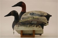 Pair Of Drake & Hen Canvasback Duck Decoys By
