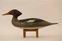 American Merganser Drake Duck Decoy, Hand Carved