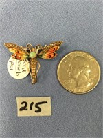 Antique, high quality dragonfly pin that has sea p