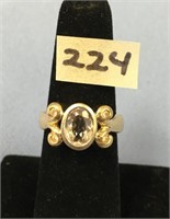 A 6 gram 14K gold ring, has 4 small diamonds, cent