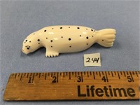 2.25" Walrus ivory spotted seal with inset baleen