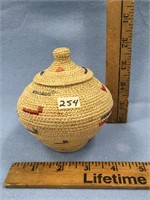 Hooper Bay grass basket 4.75" tall in excellent co