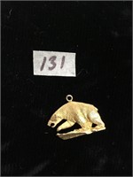 10k gold bear pendant, weight: 2.5g       (a 7)