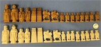 An ivory chess set pieces - no board - oriental st