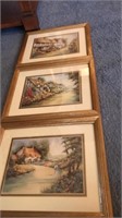 Set of three cottage prints