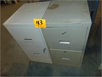 (2) 2 Drawer Metal Filing Cabinet