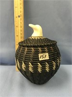 5.5" baleen basket with white, by James Omnik, wha