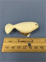 3" white walrus ivory halibut by D.S. from Gambell