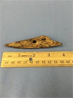 A complete 4" old Bering Sea ivory harpoon head wi