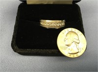 14K gold ring with diamonds, weight: 6.7g       (a