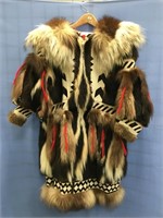 A fabulous Eskimo dance fancy dress parka with wol