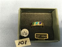 14K gold ring weight: 4.1g     (a 7)