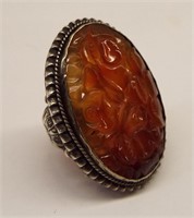 Sterling Silver And Carnelian Ring