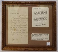 Framed Letter Dated May 4th 1837