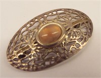 Sterling Silver Pin With Translucent Stone