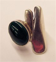 Sterling Silver And Malachite Ring