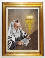 M. Gochman Oil On Canvas Of Rabi