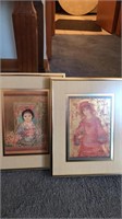 To Edna Hibel  prints framed each measures 8" x